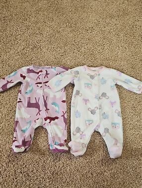 Pink Animal and Sea Creature Footie One-Piece - Soft Cotton Blend